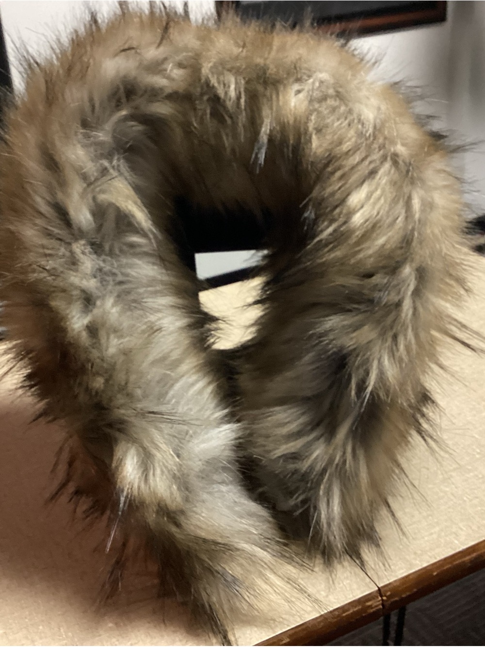 Faux Scarf Collar in Natural Brown - Unbranded